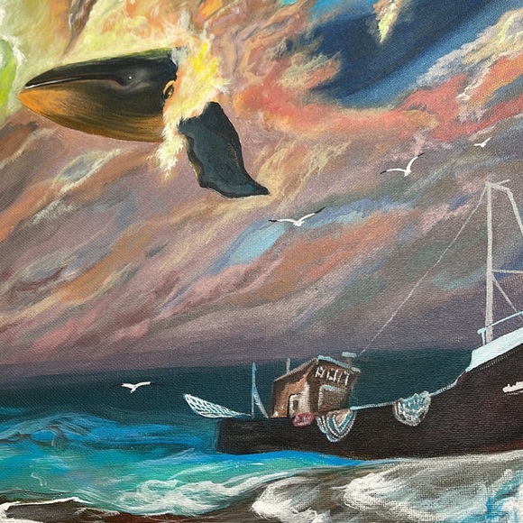 Surrealist painting "Breath of a dream" by Hanа - Picture 9 of 11